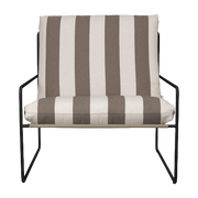 Sillón de vinilo rayado y acero negro 78 x 93 cm Desert Stripe Stripe - Ferm Living