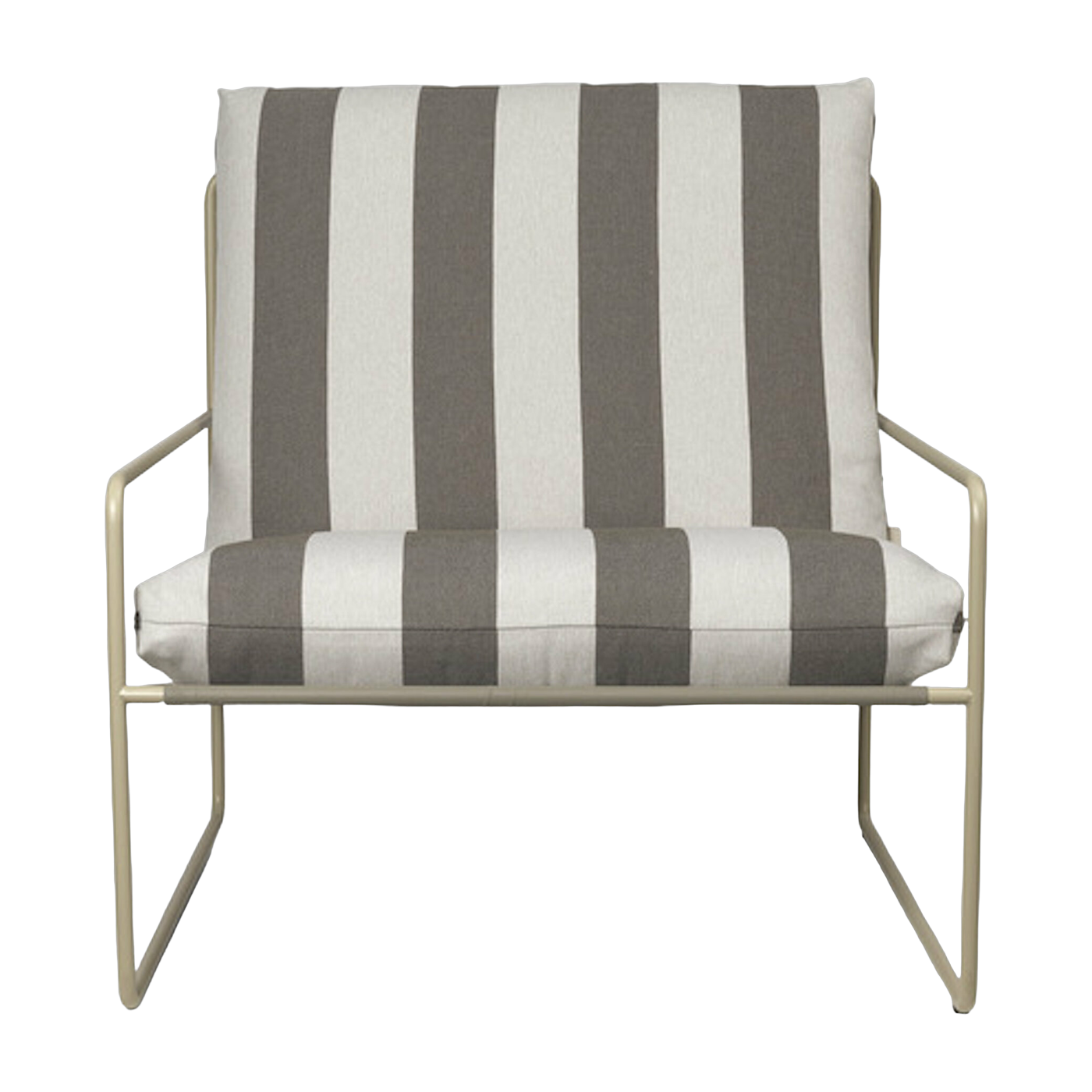 Striped vinyl and beige steel armchair 78 x 93 cm Desert Stripe - Ferm Living