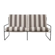 Canapé d'extérieur 2 places en vinyl rayé et acier noir 78 x 93 cm Desert Stripe - Ferm Living