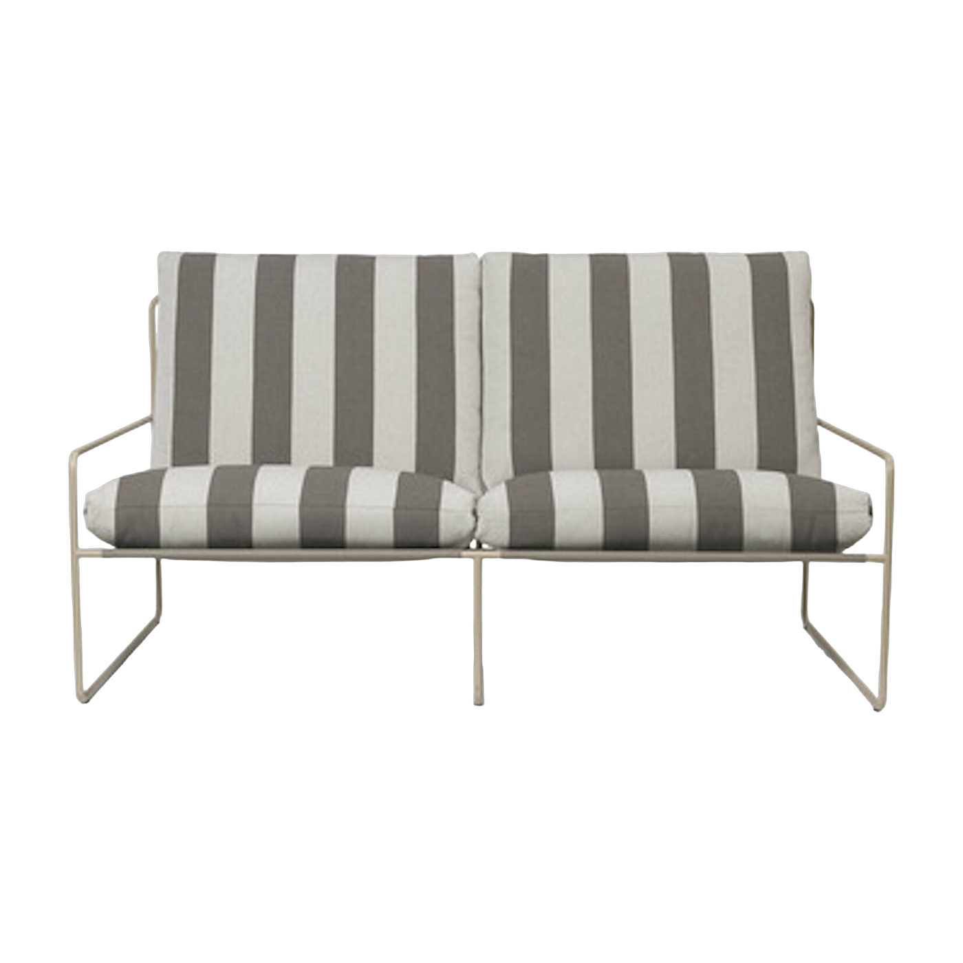 2-seater outdoor sofa in striped vinyl and beige steel 78 x 93 cm Desert Stripe - Ferm Living