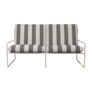 Divano da esterno a 2 posti in vinile a righe e acciaio beige 78 x 93 cm Desert Stripe - Ferm Living