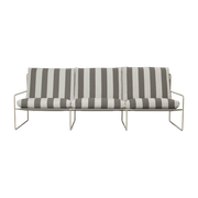 Divano da esterno a 3 posti in vinile a righe e acciaio beige 78 x 93 cm Desert Stripe - Ferm Living