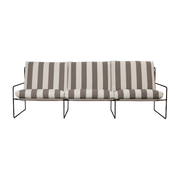 Sofá de exterior 3 plazas de vinilo rayado y acero negro 78 x 93 cm Desert Stripe - Ferm Living