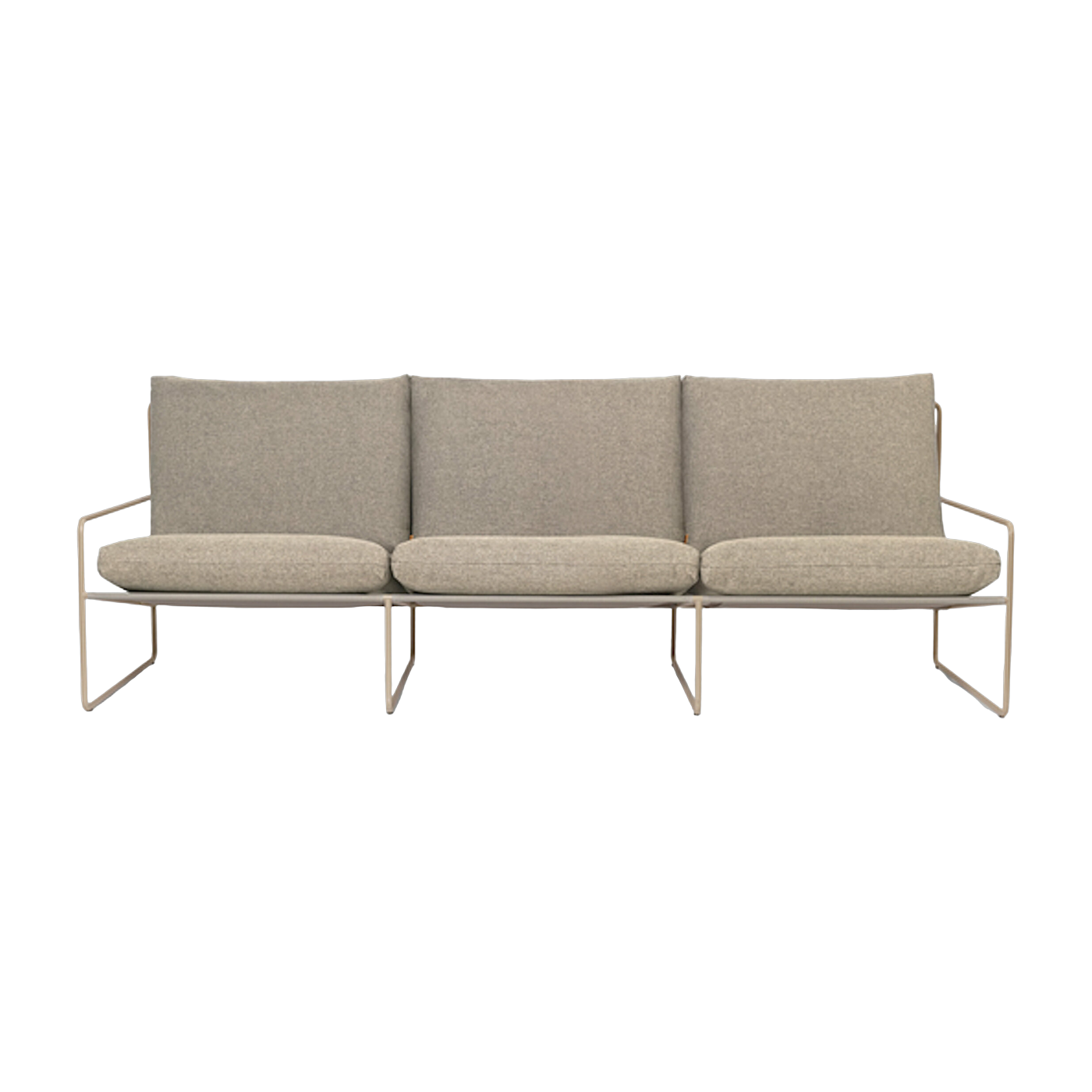 Canapé d'extérieur 3 places en vinyl beige et acier beige 78 x 93 cm Desert Dolce - Ferm Living