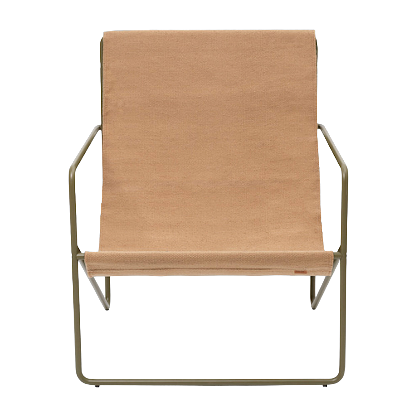 Brown vinyl and olive green steel lounge chair 63 x 66 cm Desert - Ferm Living