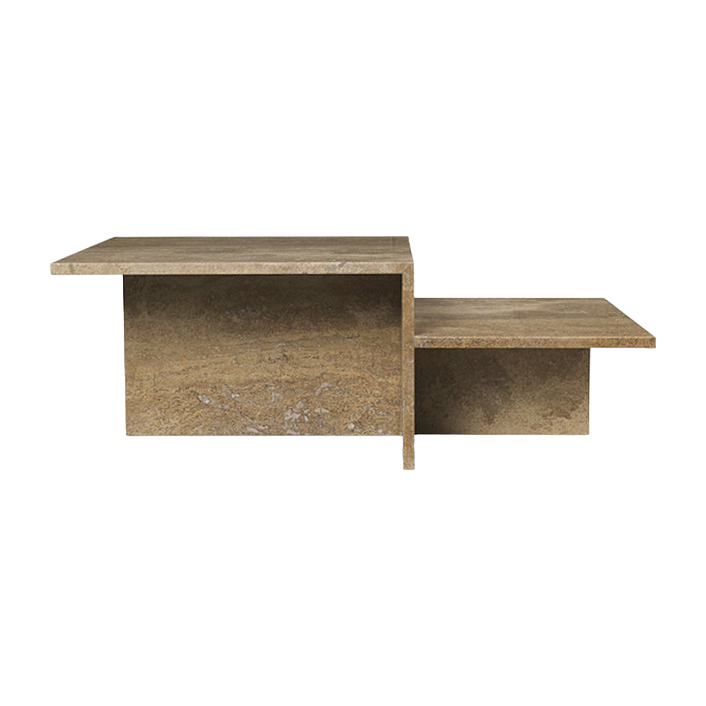 طاولة قهوة من حجر الترافرتين باللون البيج 55 × 108 سم Distinct - Ferm Living