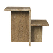 Table d'appoint en travertin beige 50 x 40 cm Distinct - Ferm Living