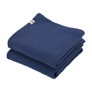 2 pannolini in garza di cotone 60 x 60 cm blu navy Les Petits - The Cool Republic