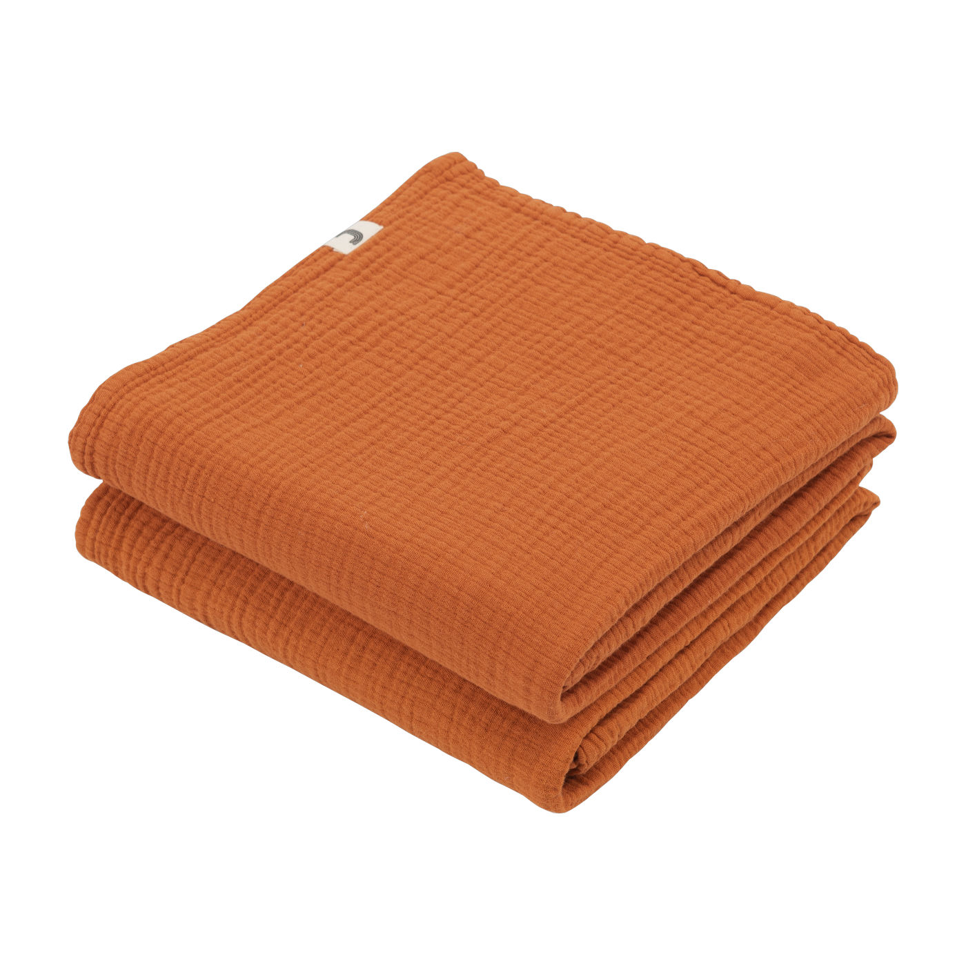 2 Windeln aus Baumwoll-Gaze 60 x 60 cm orange-apricot Les Petits - The Cool Republic