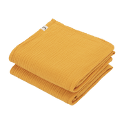 2 Langes en gaze de coton 60 x 60 cm jaune tournesol Les Petits - The Cool Republic