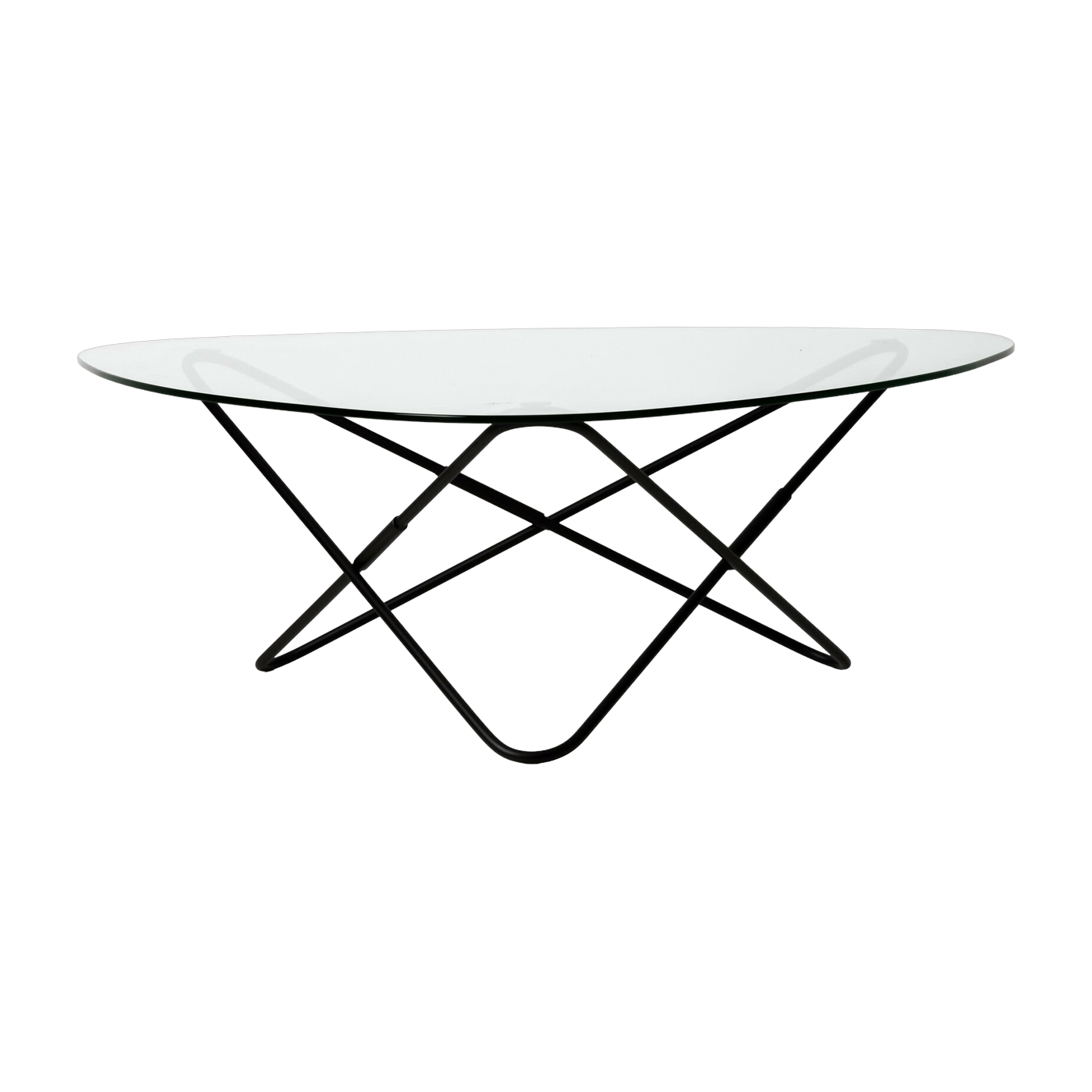 Mesa de centro con estructura negra y cristal transparente AO - Airborne