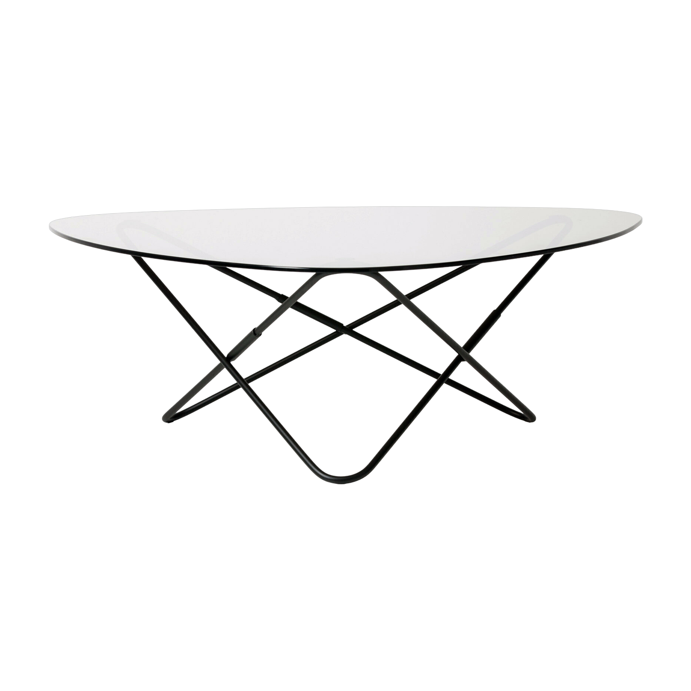 Mesa de centro con estructura negra y cristal ahumado AO - Airborne