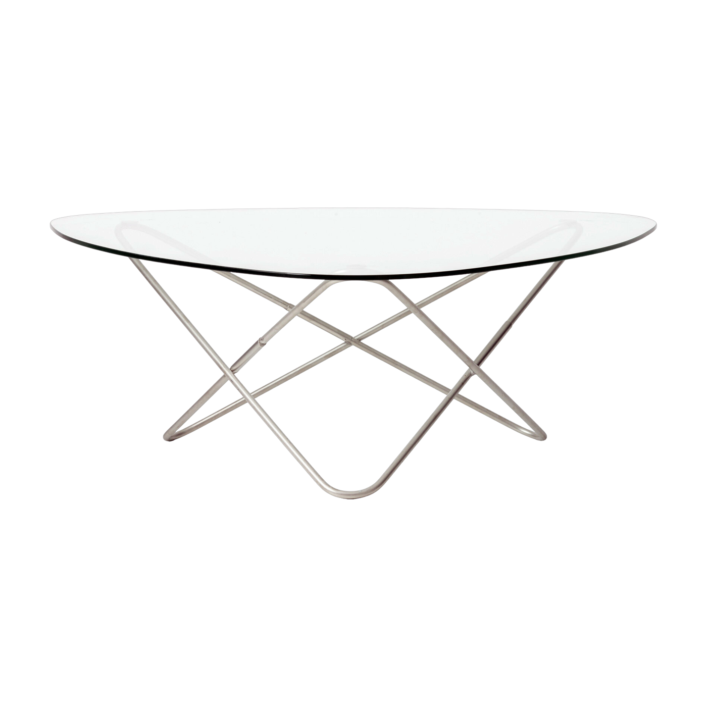 Mesa de centro con estructura de acero inoxidable y cristal transparente AO - Airborne
