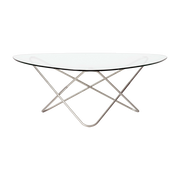 Table basse structure inox et verre transparent AO - Airborne