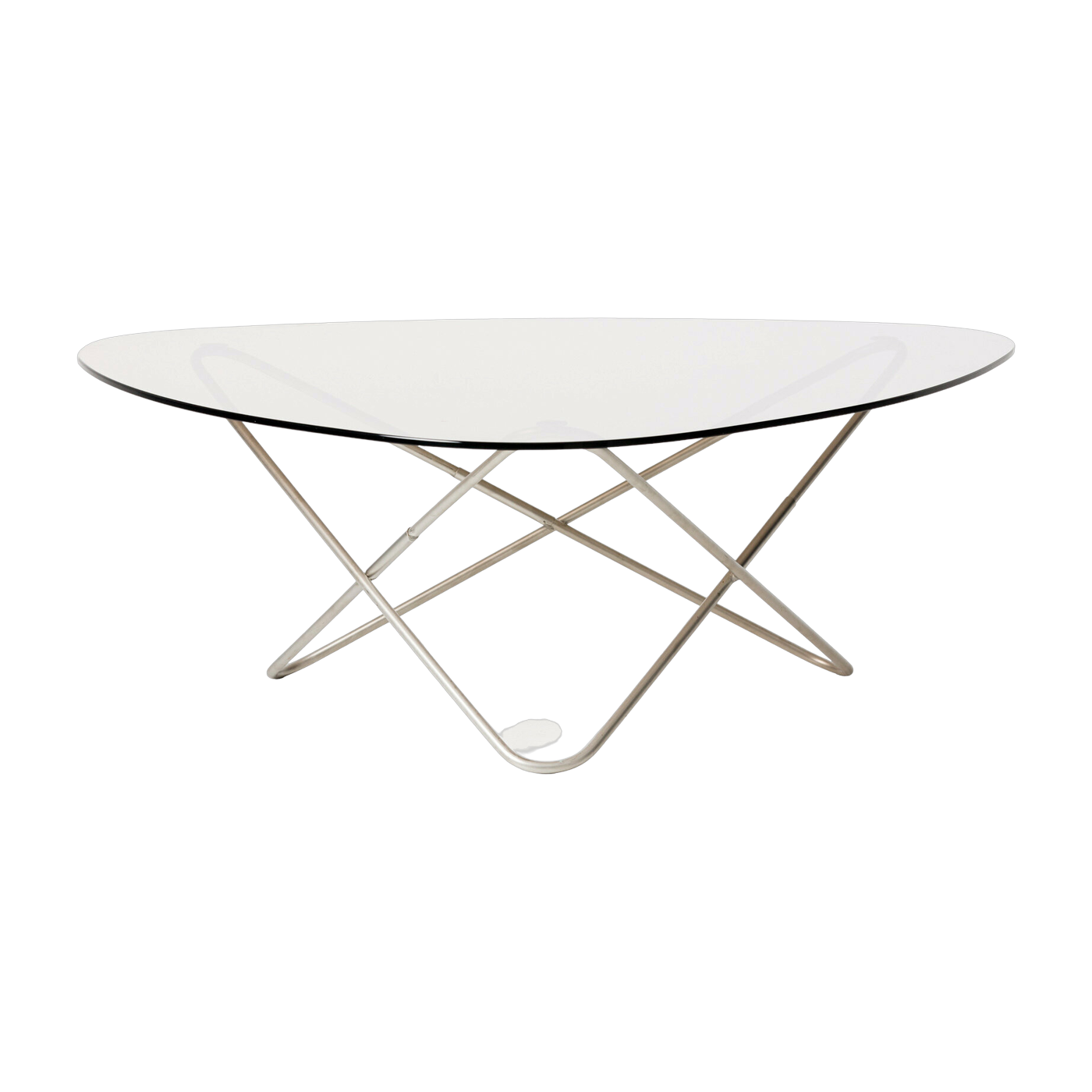 Mesa de centro con estructura de acero inoxidable y cristal ahumado AO - Airborne