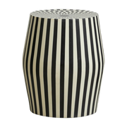 Table d'appoint ou tabouret à rayures blanc et noir Taura - Nordal