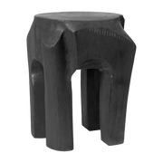 Black teak stool 40 x 32 cm Root - Ferm Living