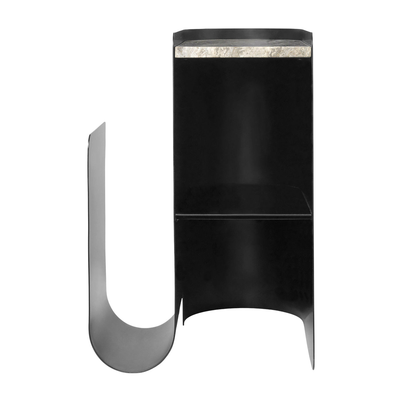 Beistelltisch aus schwarzem Stahl und marbre Vault -. Ferm Living