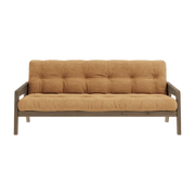 Dark pine and fudge brown corduroy sofa bed Grab - Karup Design