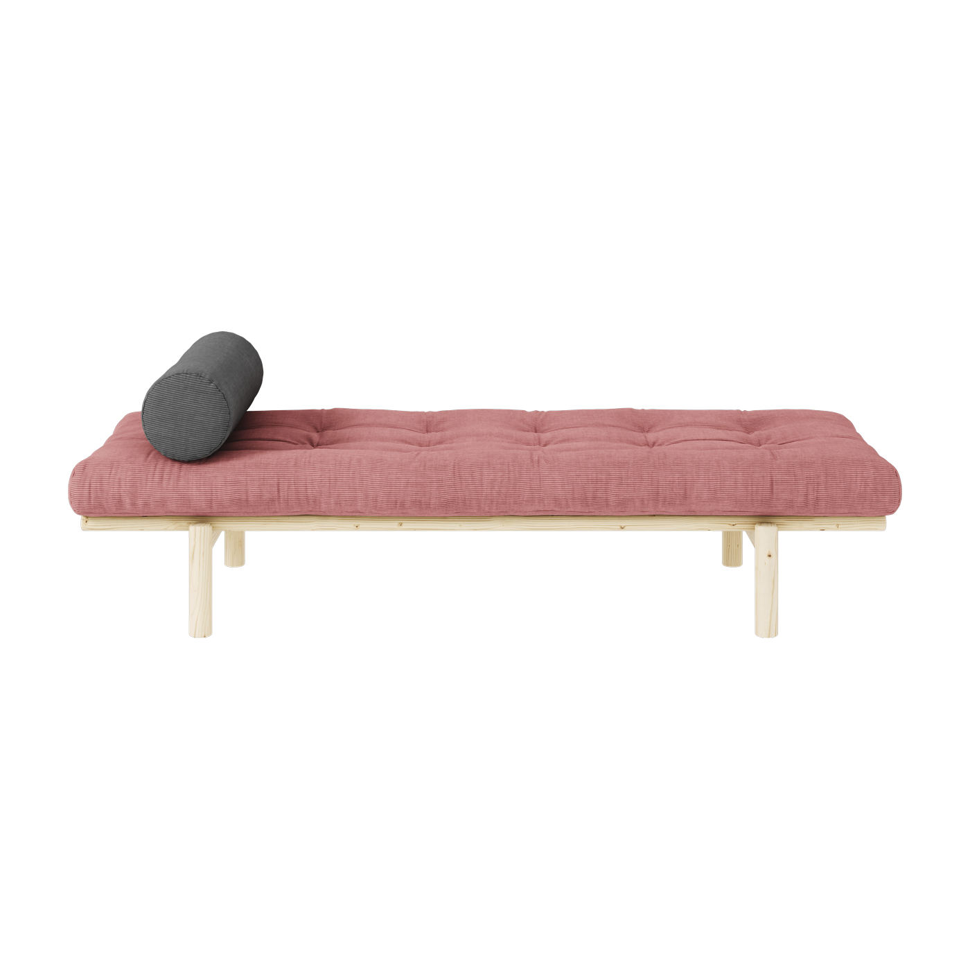 Tagesbett aus hellem Kiefernholz und sorbetrosa Cord Next Daybed -. Karup Design