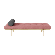 Light pine and sherbet pink corduroy Next Daybed - Karup Design