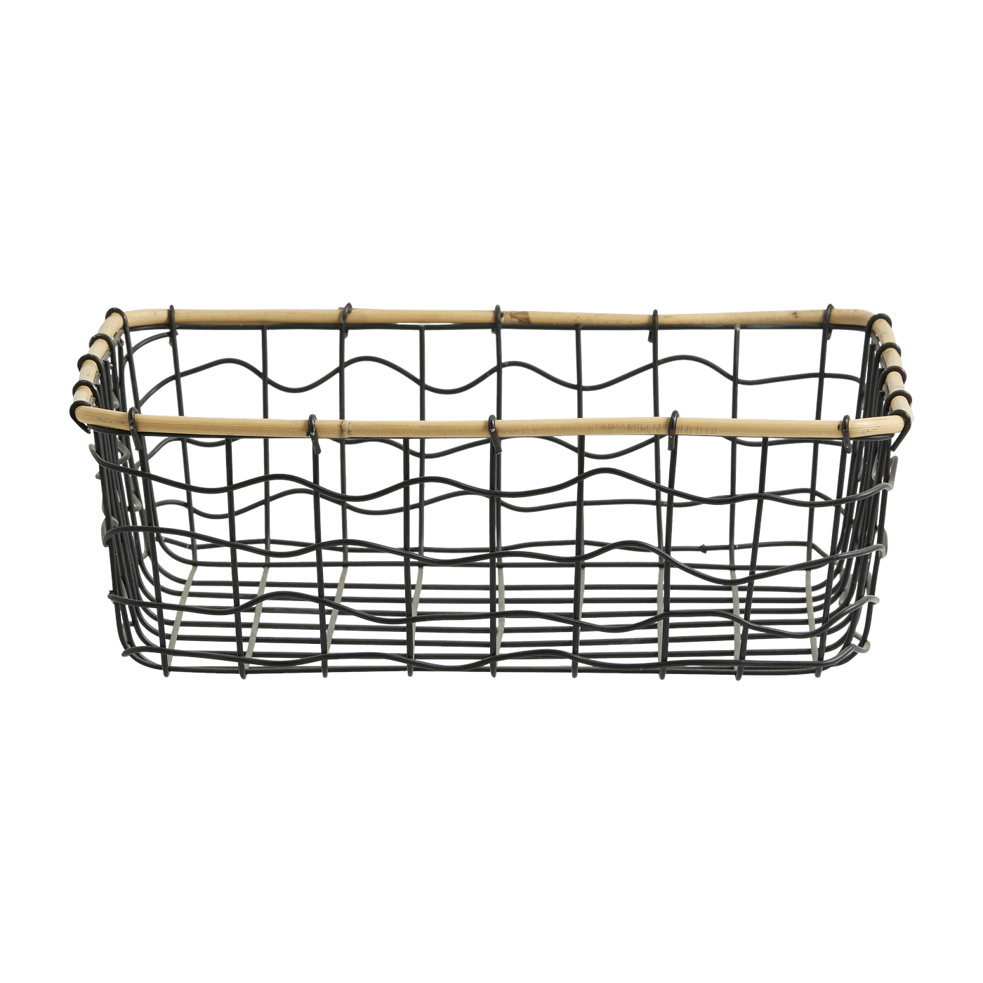 Cesto portaoggetti in bambù e metallo nero da 30 cm Hana - Nordal