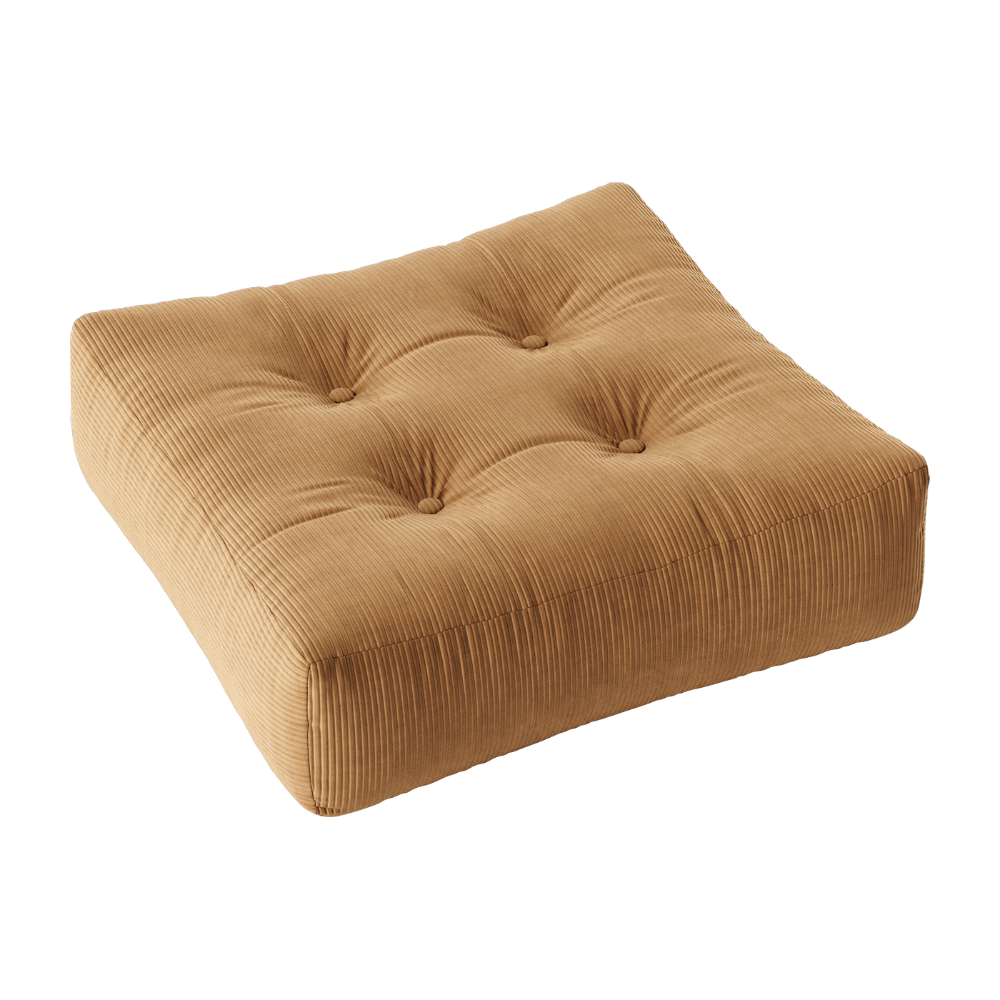 Pouf en velours côtelé marron fudge More - Karup Design