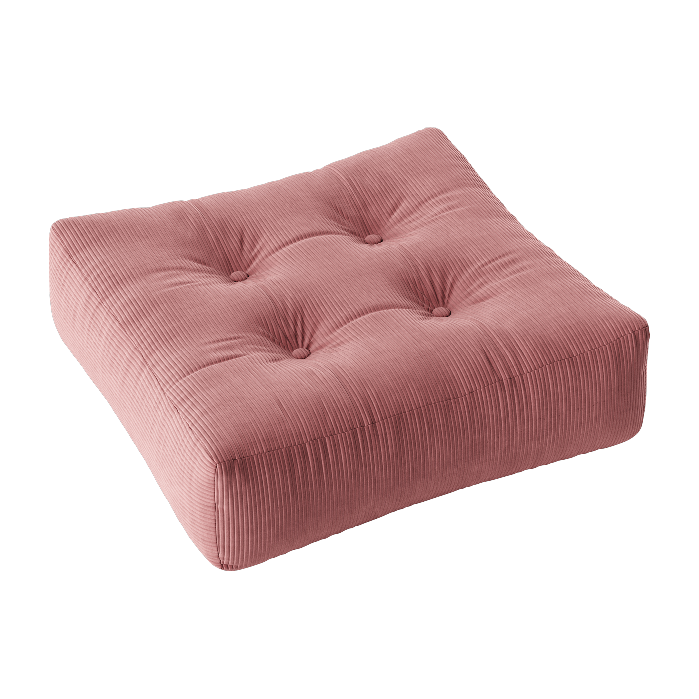 Pouf en velours côtelé rose sorbet More - Karup Design