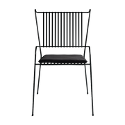 Chaise de jardin avec accoudoirs en acier et coussin noir Capri - Cools Collection