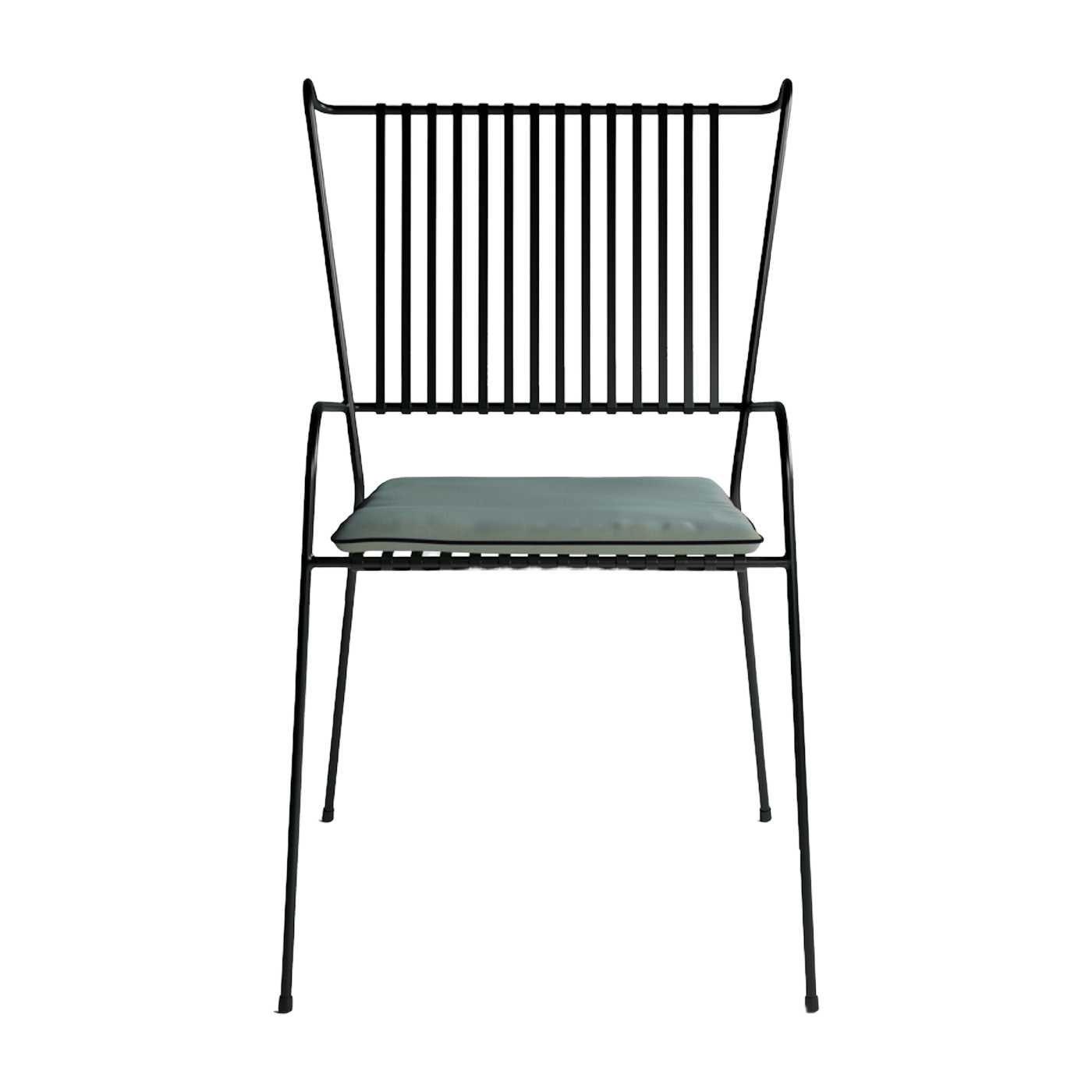 Sedia da giardino con braccioli in acciaio nero e cuscino opale Capri - Cools