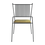 Garden chair with black steel arms and yellow cushion Capri - Cools