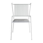 Sedia da giardino con braccioli in acciaio bianco e cuscino beige Capri - Cools
