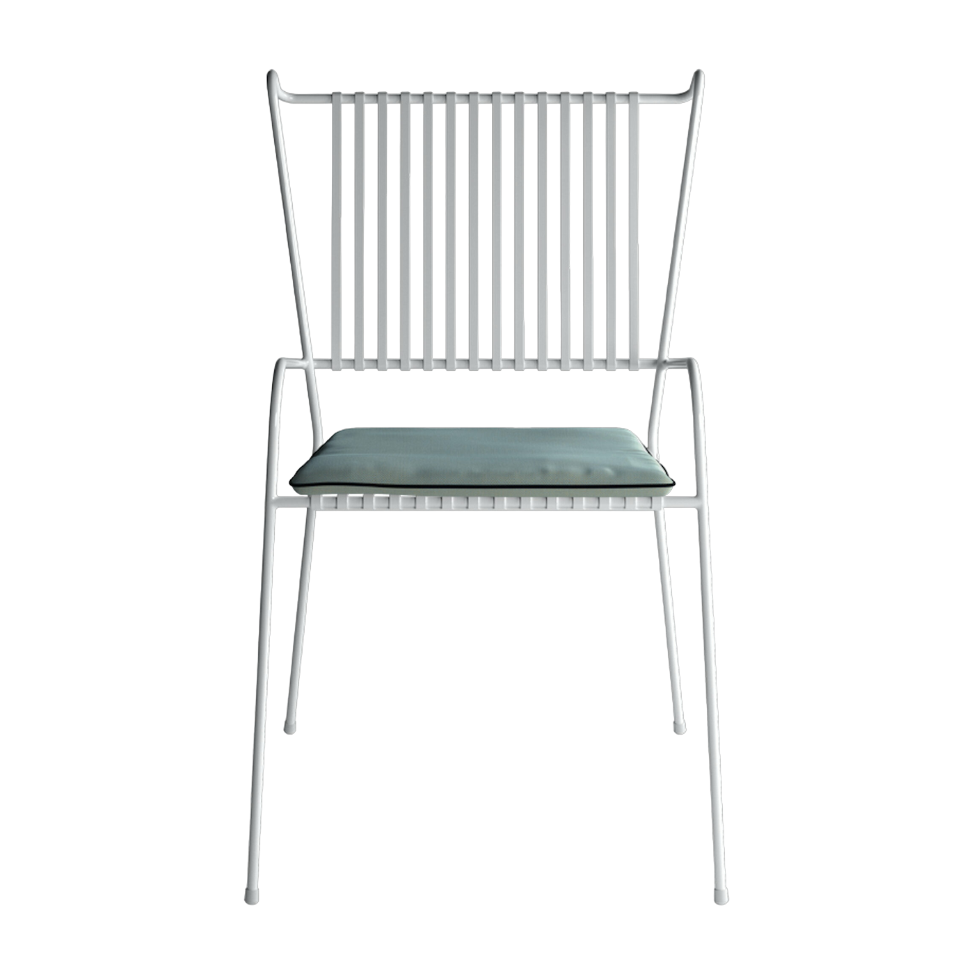 Sedia da giardino con braccioli in acciaio bianco e cuscino opale Capri - Cools