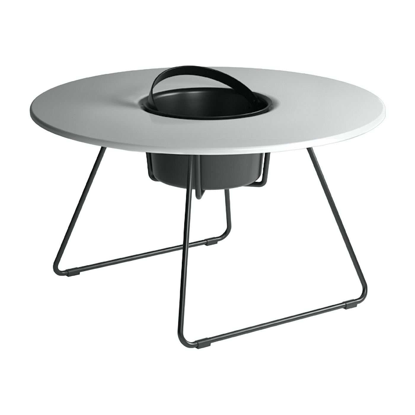 Tavolo da cocktail ronde in acciaio nero e piano bianco da 75 cm N'ice - Cools
