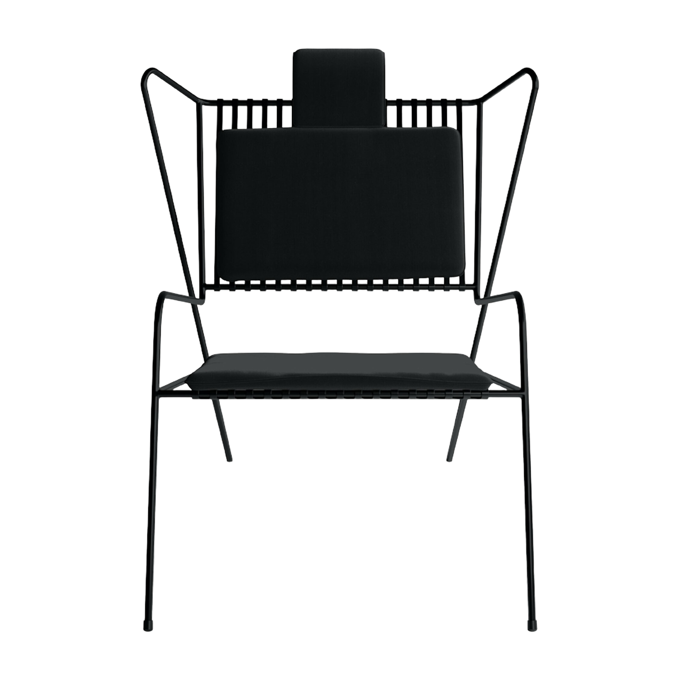Lounge chair in black steel and black cushions Capri Easy - Cools Collection