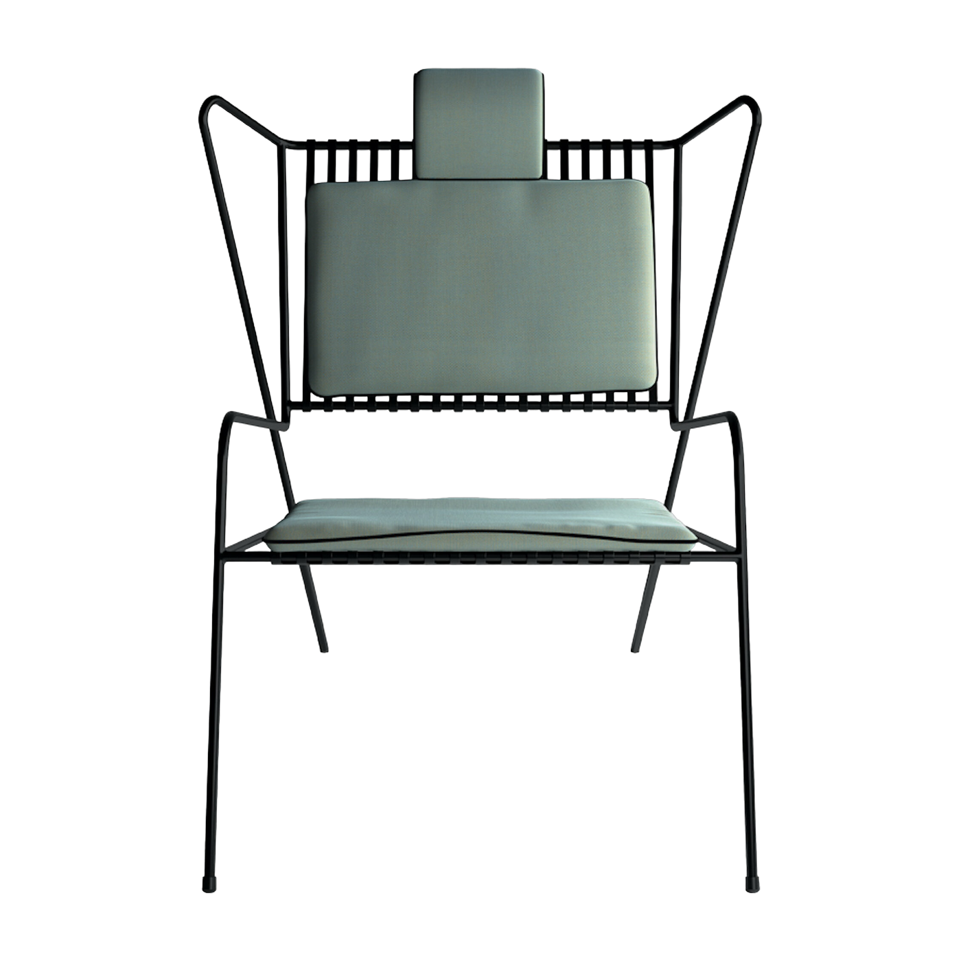 Lounge chair in black steel with opal cushions Capri Easy - Cools Collection