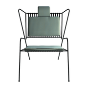 Poltrona lounge in acciaio nero con cuscini opalini Capri Easy - Cools Collection