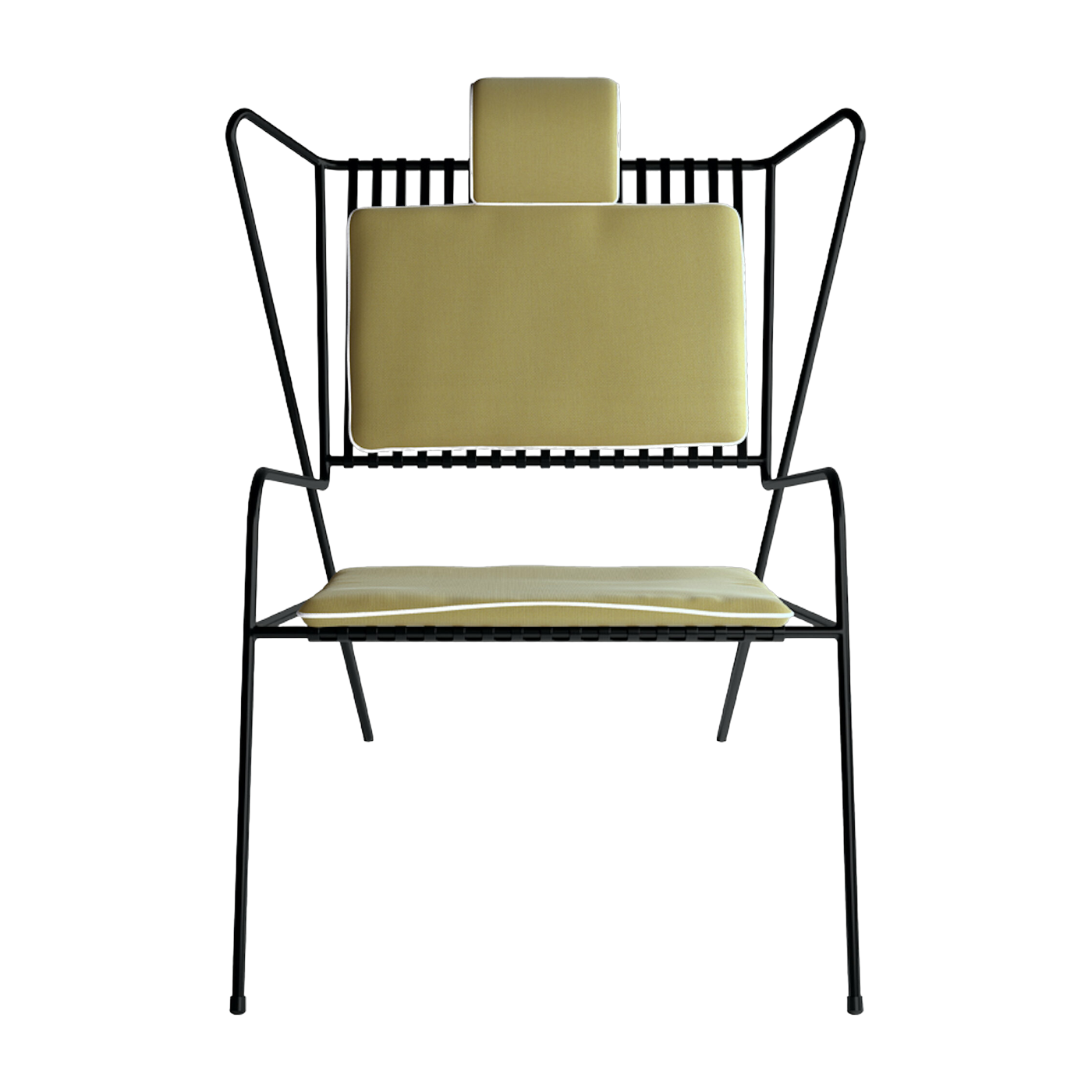 Lounge chair in black steel with yellow cushions Capri Easy - Cools Collection