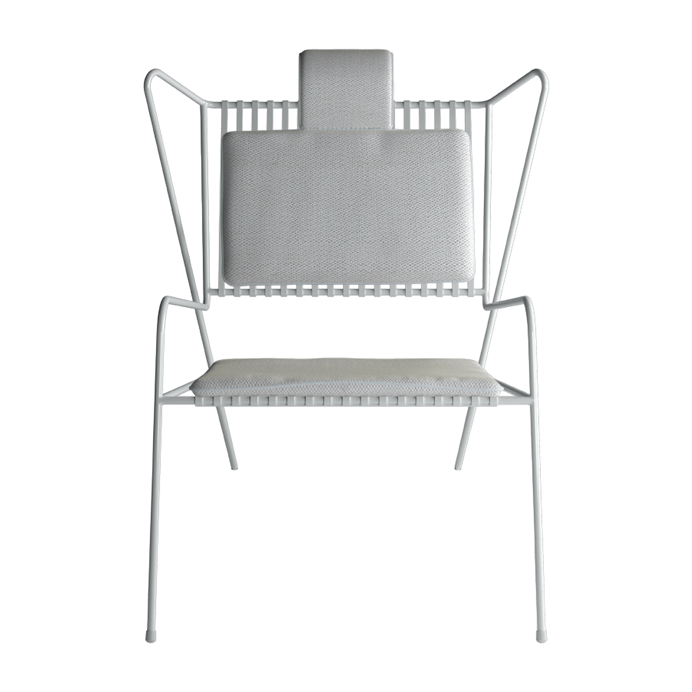 Lounge chair in white steel with beige cushions Capri Easy - Cools Collection