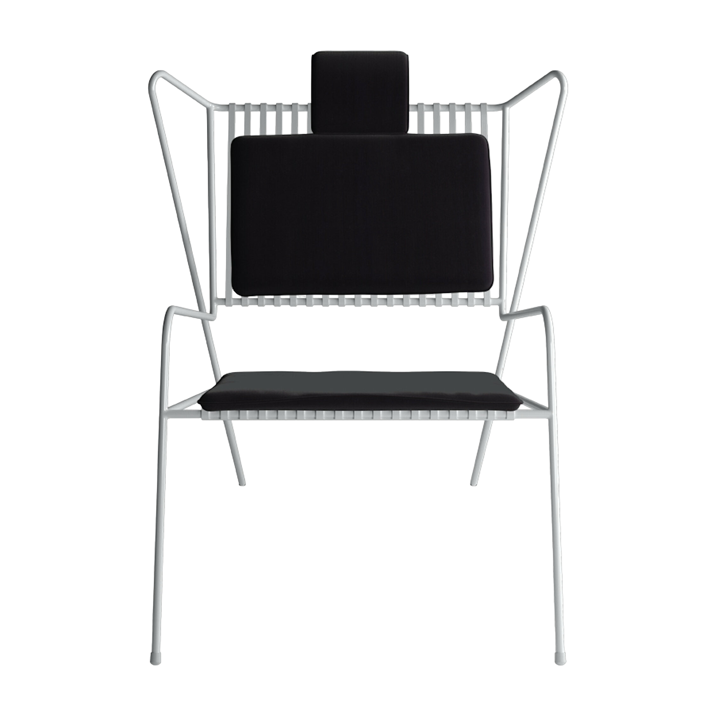 Lounge chair in white steel with black cushions Capri Easy - Cools Collection