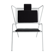 Poltrona lounge in acciaio bianco con cuscini neri Capri Easy - Cools Collection