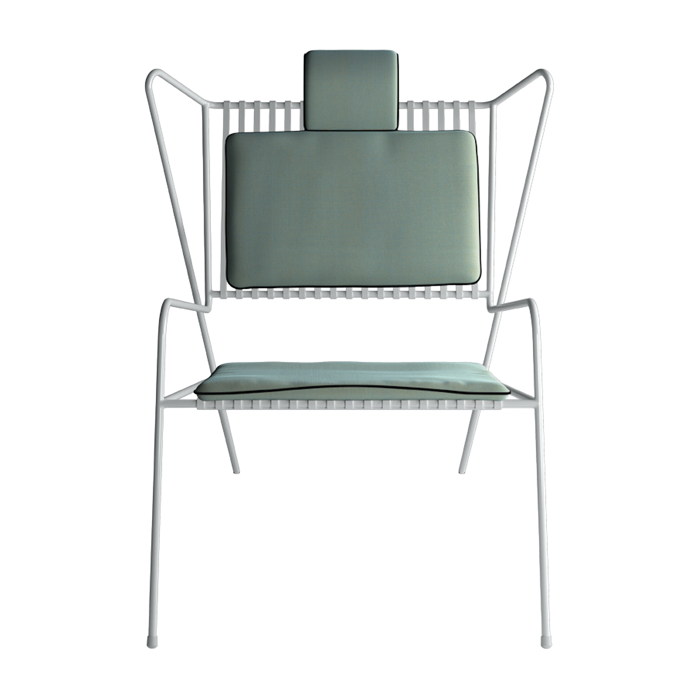 Lounge Chair aus weißem Stahl und Opalkissen Capri Easy - -. Cools Collection