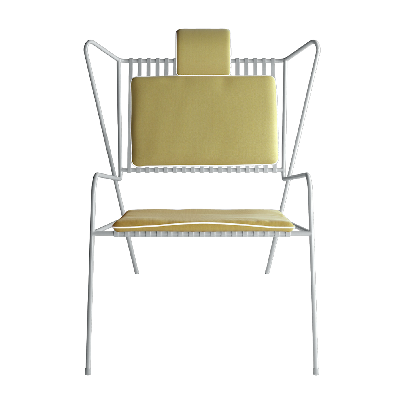 Lounge chair in white steel with yellow cushions Capri Easy - Cools Collection