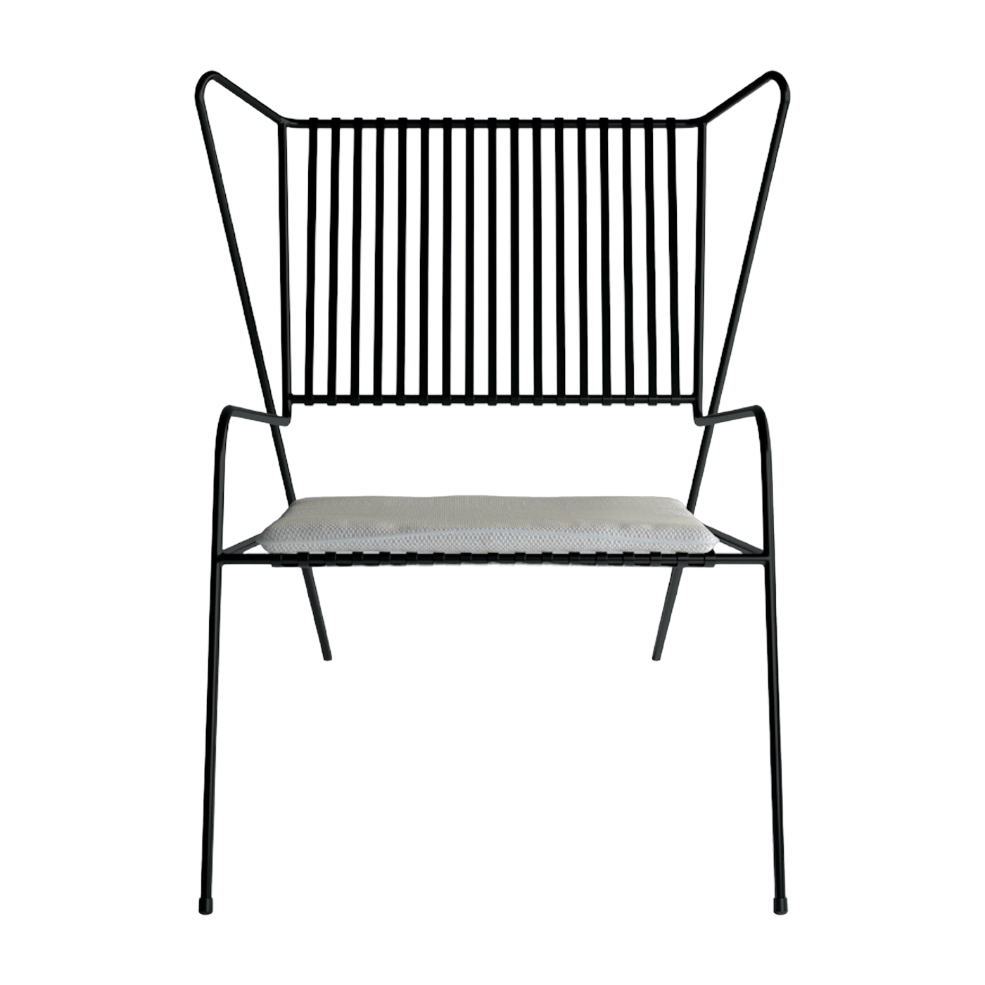Lounge Chair aus schwarzem Stahl und beigem Sitzkissen Capri Easy - -. Cools Collection