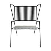 Poltrona lounge in acciaio nero con cuscino beige Capri Easy - Cools Collection