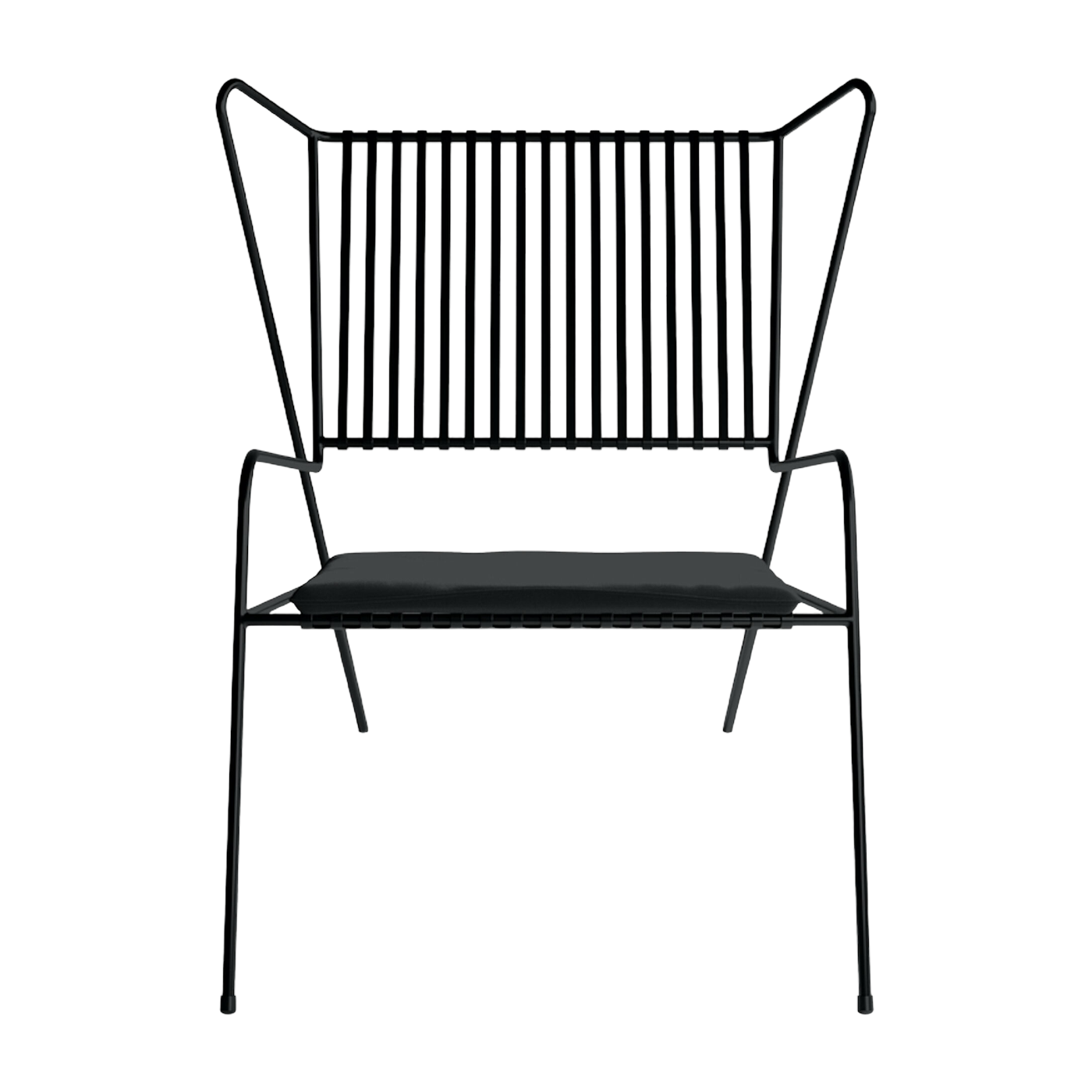 Lounge Chair aus schwarzem Stahl und schwarzem Sitzkissen Capri Easy - -. Cools Collection