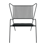 Chaise lounge en acier noir et coussin d'assise noir Capri Easy - Cools Collection