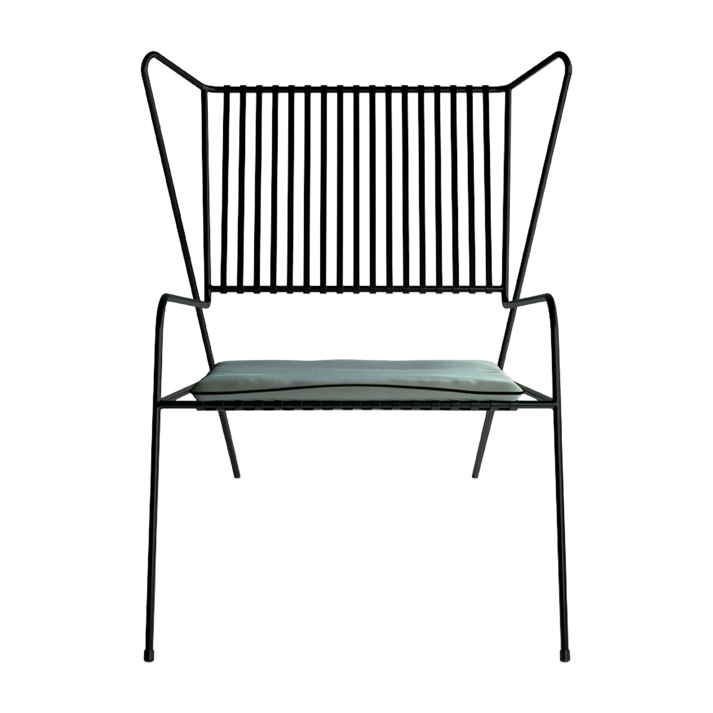 Lounge Chair aus schwarzem Stahl und opalfarbenem Sitzkissen Capri Easy - -. Cools Collection