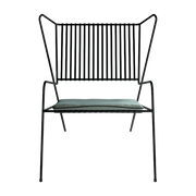 Sillón de acero negro con cojín de asiento opalino Capri Easy - Cools Collection