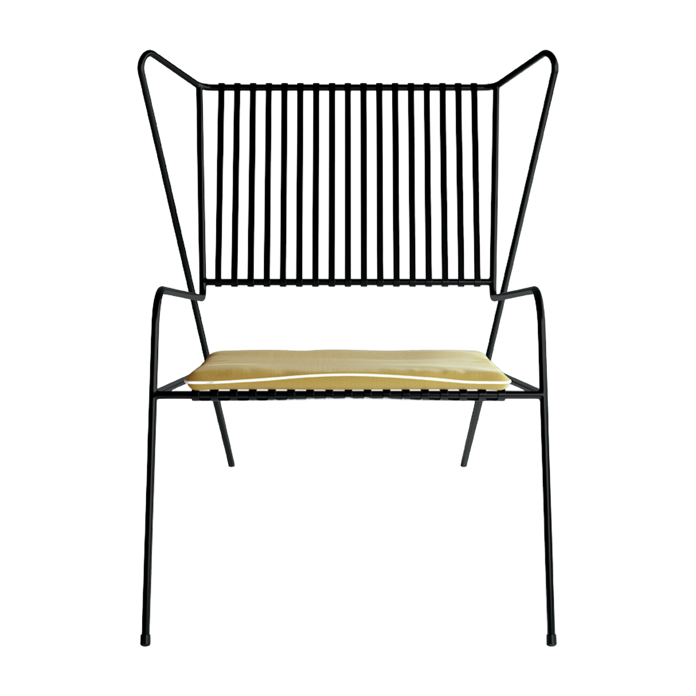 Lounge Chair aus schwarzem Stahl und gelbem Sitzkissen Capri Easy -. Cools Collection